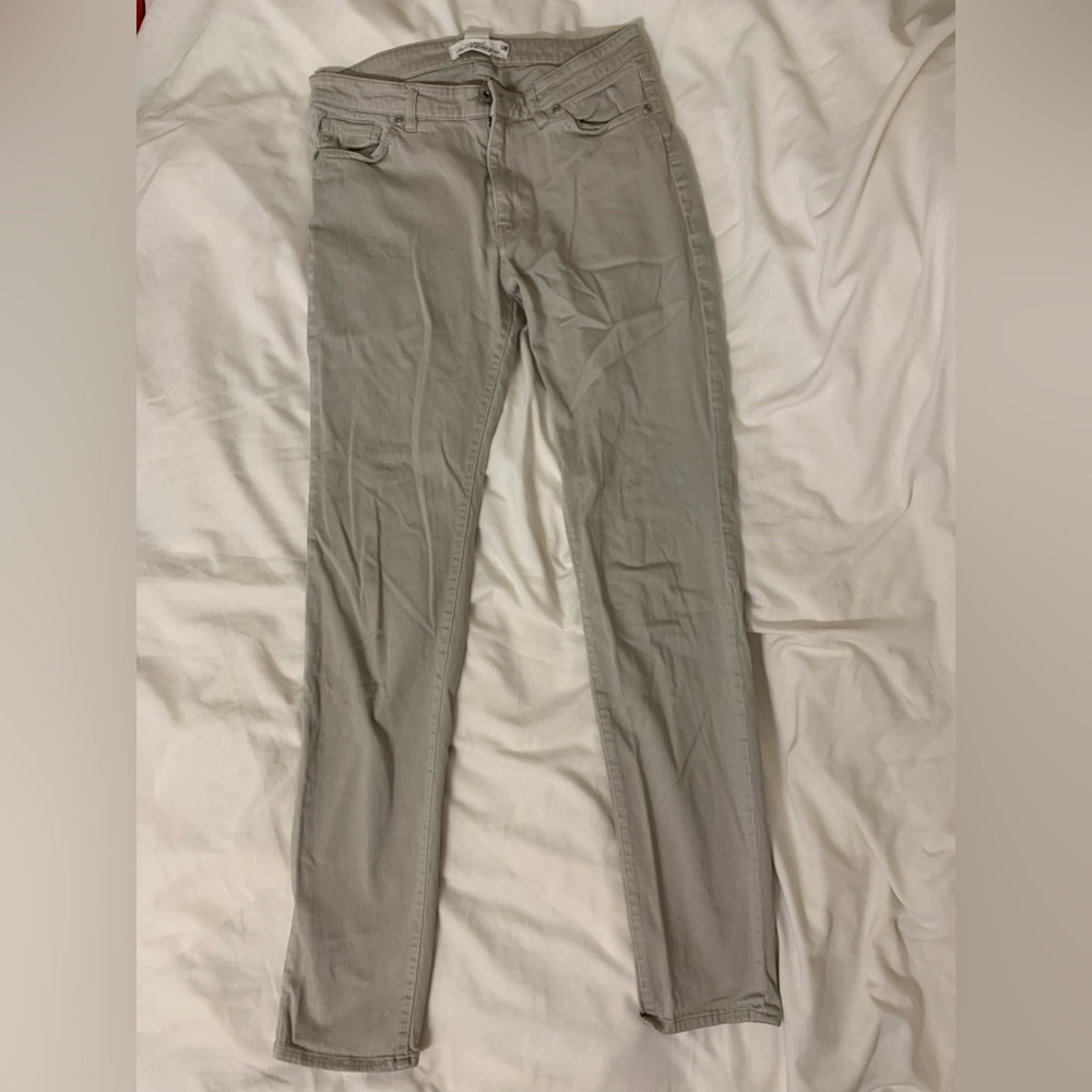 H&M Beige Grey/Gray Skinny Stretch Jeans Size 10 USA